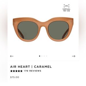 Le Specs Air Heart Sunglasses in Caramel